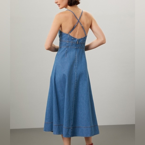 Tanya Taylor Hendrix denim midi dress - Picture 2 of 5